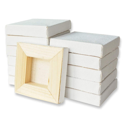 LWR CRAFTS Mini Stretched Canvas 2" X 2" 5cm x 5cm Pack of 12