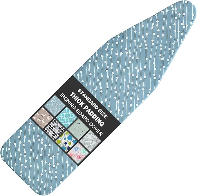 Ironing Board Cover and Pad Standard Size 15" x 54", 3 Pairs of Hook and Loop