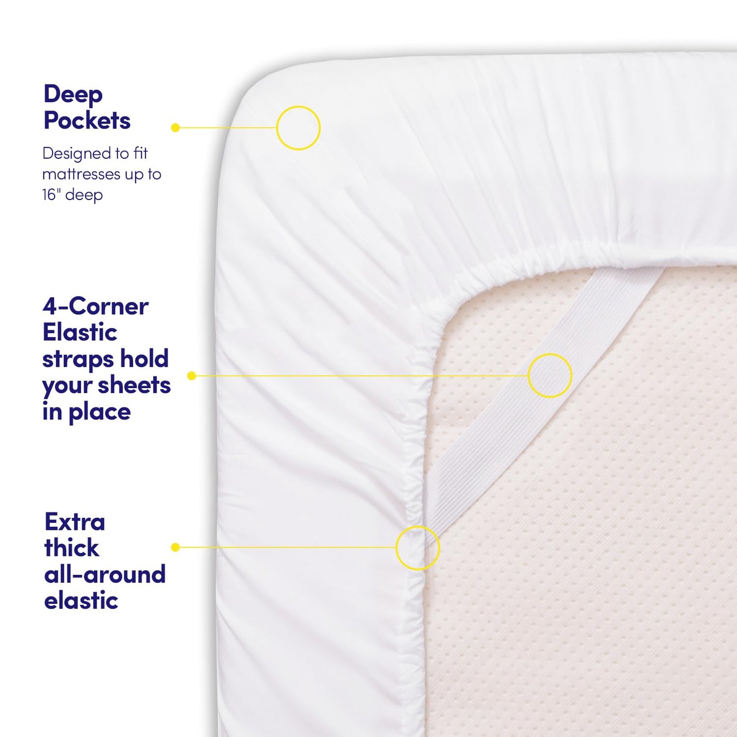 1500 Supreme Collection Queen Sheet Sets White - Luxury Hotel Bed Sheets and Pillowcase Set for Queen Mattress - Extra Soft, Elastic Corner Straps, Deep Pocket Sheets, Queen White
