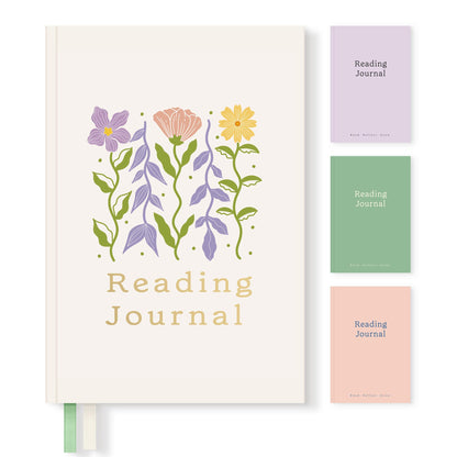 Verveorig Book Reading Journal with 60 Reviews, Reading Accessories & Bookish Gifts for Books Lovers & Readers Women, Hardcover Book Tracker Reading Log Journal, 5.7" x 8.3", Flowers