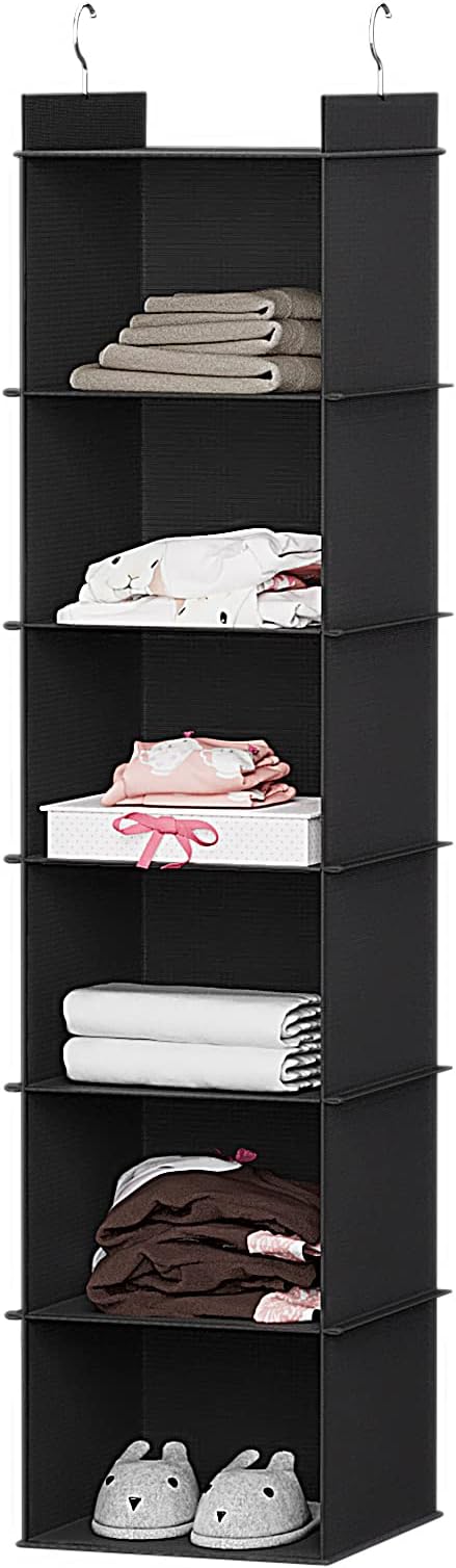 YOUDENOVA Hanging Closet Organizer, 6-Shelf Closet Hanging Storage Shelves