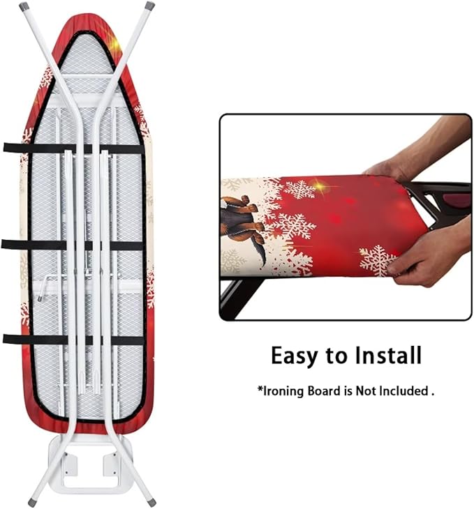 Christmas Theme Household Iron Board Covers Dachshund Snowflake Print Ironing