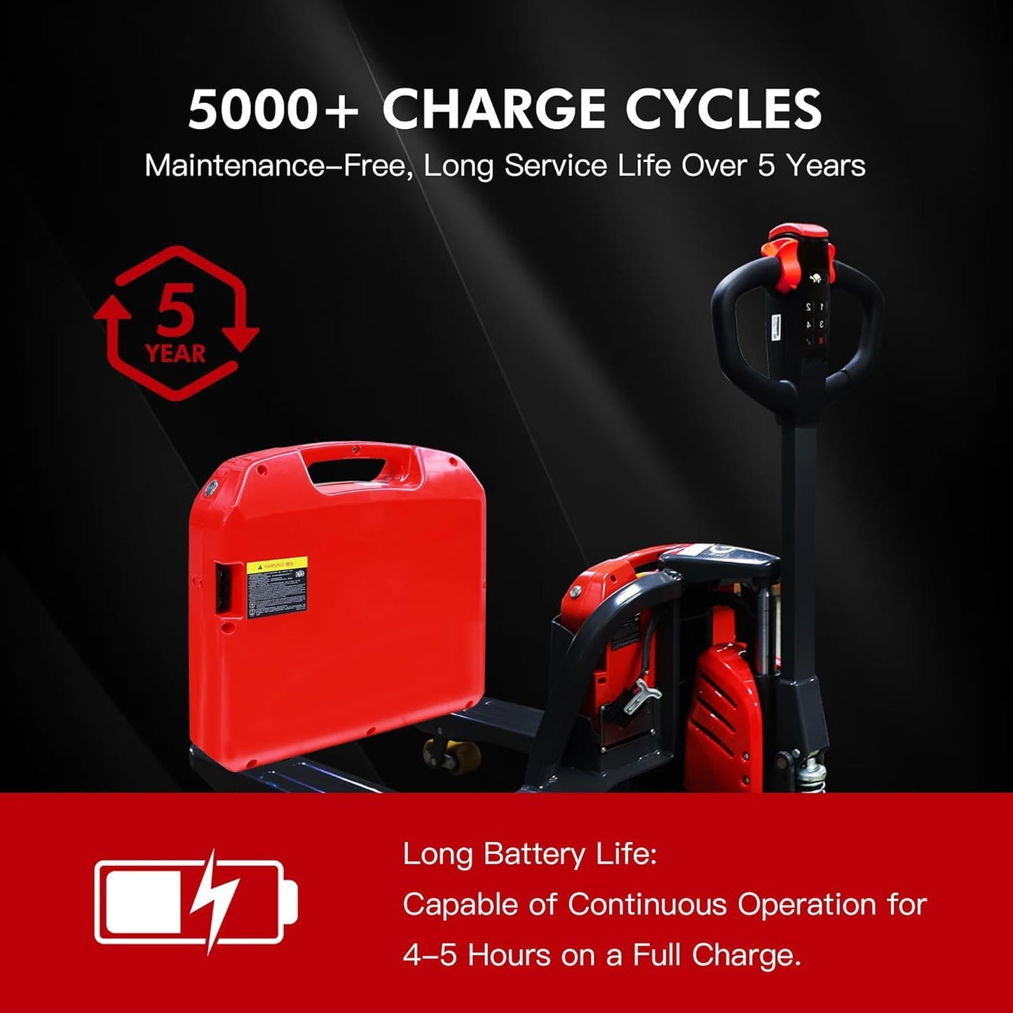 Electric Pallet Jack Battery, 48V 20Ah Forklift Lithium Battery for Heli/JIALIFT CBD20J-LI, 5000+Cycles, Built-in Smart BMS with Multiple Protection, Easy to Use & Carry