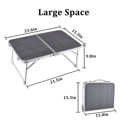 Foldable Laptop and Bed Table with Storage, Portable Mini Lap Desk for Legs, Ideal for Study, Reading, Picnic, Breakfast,and More