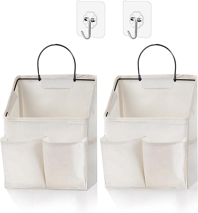 2 Pack Wall Hanging Storage Basket, Wall Hanging Organizer Bags