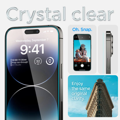 Spigen Tempered Glass Screen Protector [GlasTR EZ FIT] designed for iPhone 14 Pro Max [Case Friendly] - Sensor Protection / 2 Pack