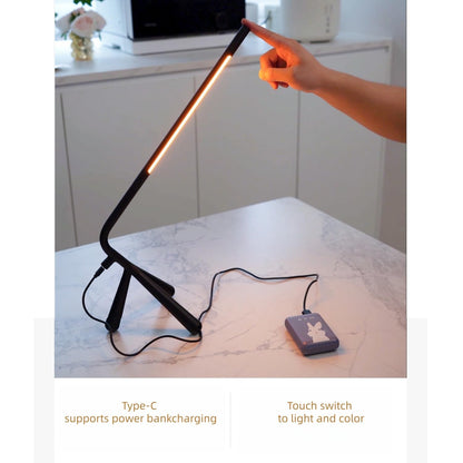 Simisand LED Creative Desk Lamp with USB Tybe-c Stepless Dimmable Eye Caring Desk Light for Home Office Bedroom Bedside College Dorm, Reading Lamp,Decorative Gift Table Lamp Red Orange