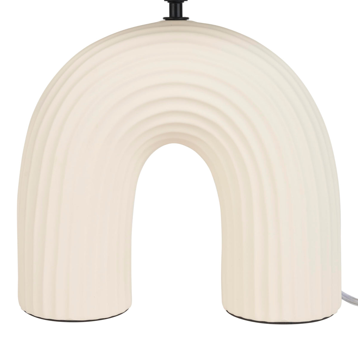 Nourison Home 21" Off White Textured Arch Table Lamp for Bedroom, Living Room, Console, Entryway