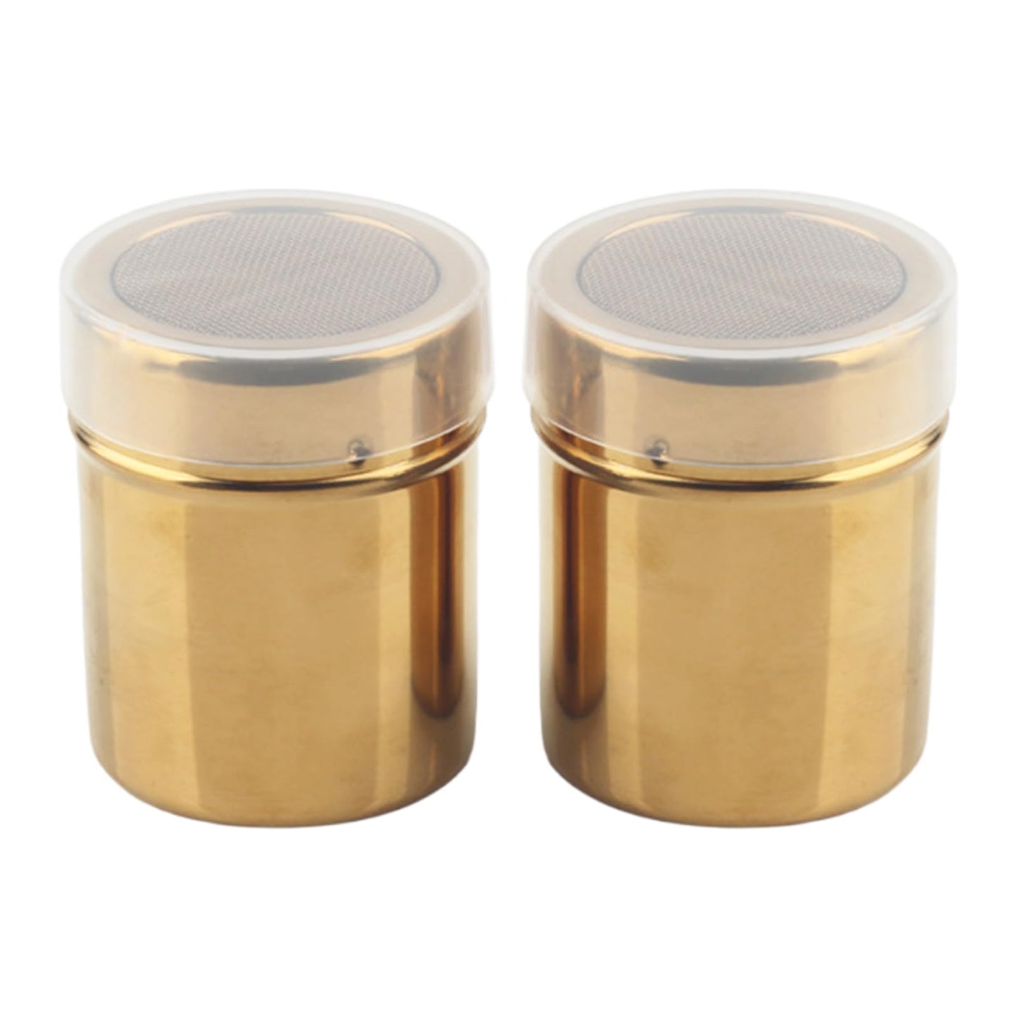 Stainless Steel Powder Shaker, 3.5 x 3inch Fine Mesh Shaker Powder Cans with Lid, Powder Sugar Shaker for Sifter Cocoa/Cinnamon Powder/Coffe/Hold Salt/Pepper (2pcs)
