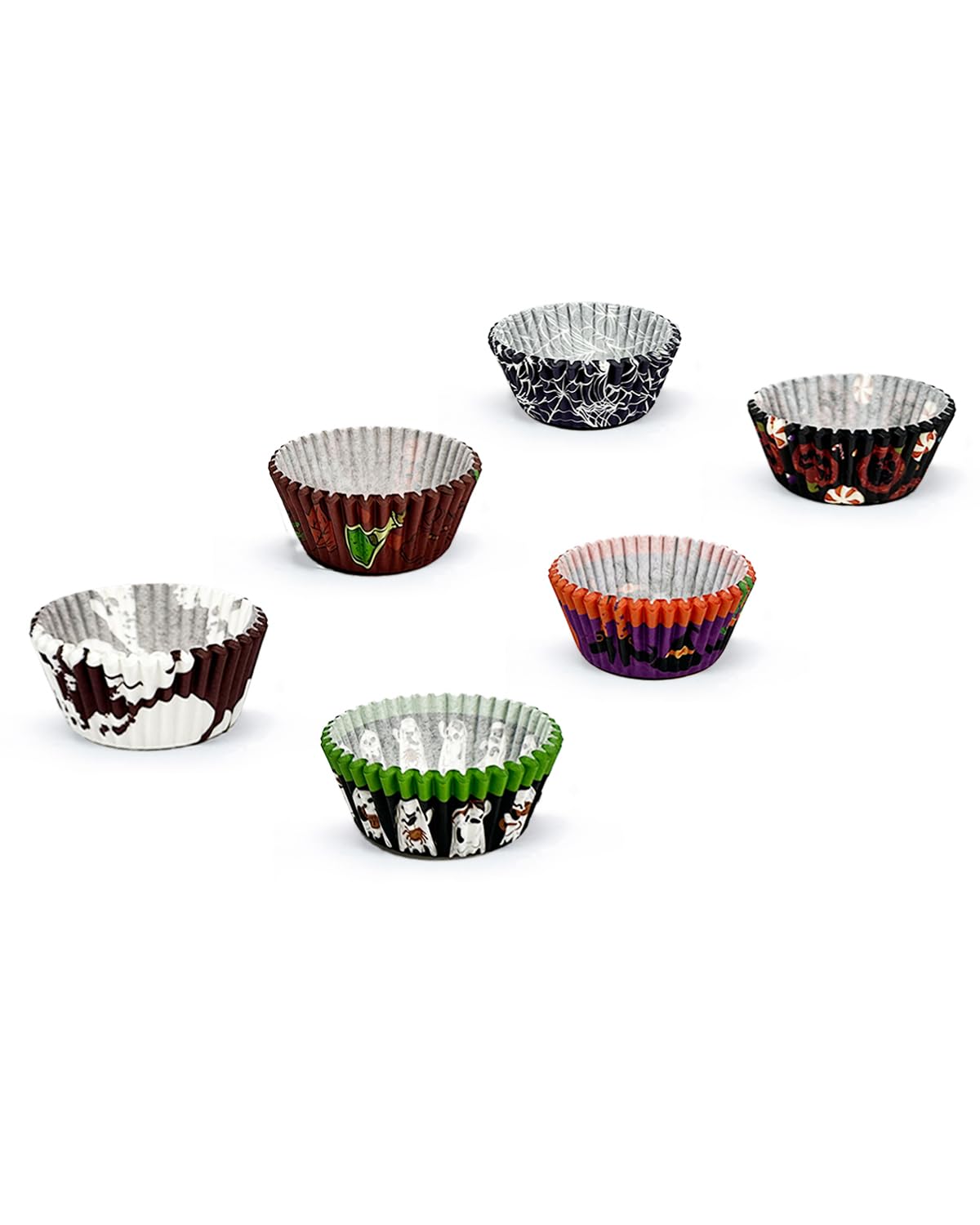 qiqee Halloween 300-Count Cupcake Liners Standard Cupcake Cups 6 Design Cupcake Papers Baking Cups Cupcake Wrappers for Halloween (Standard Size)