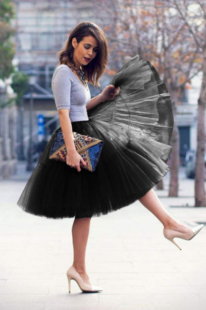 Black Tutu for Women Adults Beetlejuice Costume Short Tulle Skirt Halloween Skirt Puffy Petticoat Skirts Black