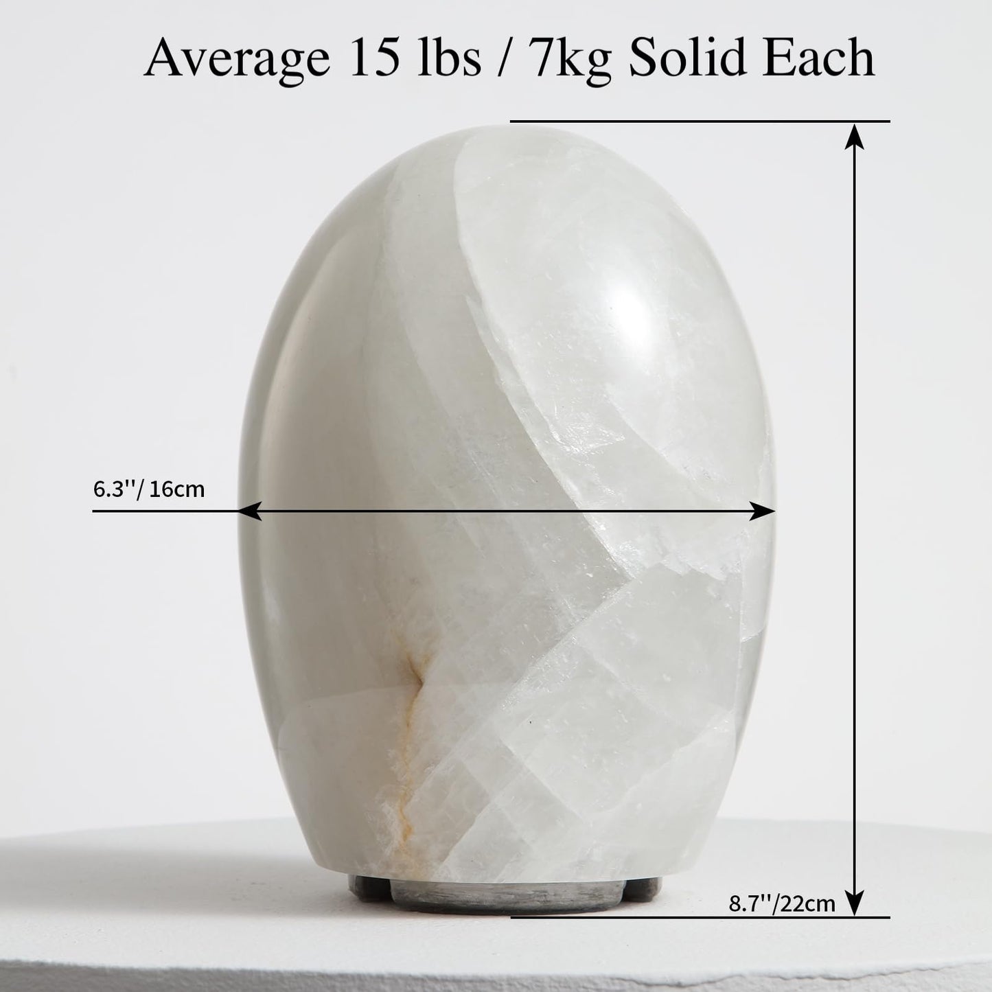 Artsolute Natural Calcite Stone Lamp – 15lbs Solid Crystal (7KG), Handcrafted One-of-a-Kind Table Lamp, Warm Dimmable Glow, Unique Home Decor & Gift