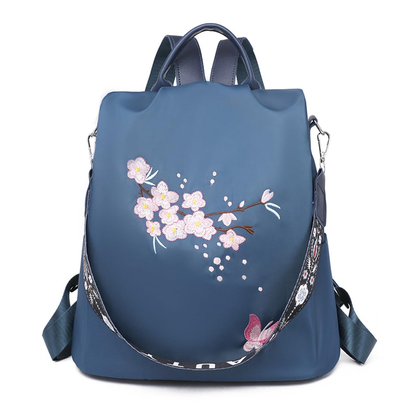 Ray-Velocity Anti Theft Women Backpack Waterproof Fashion Backpack Shoulder Bag for Lady Girl Dailyuse Travel Work School (Butterfly Blue)