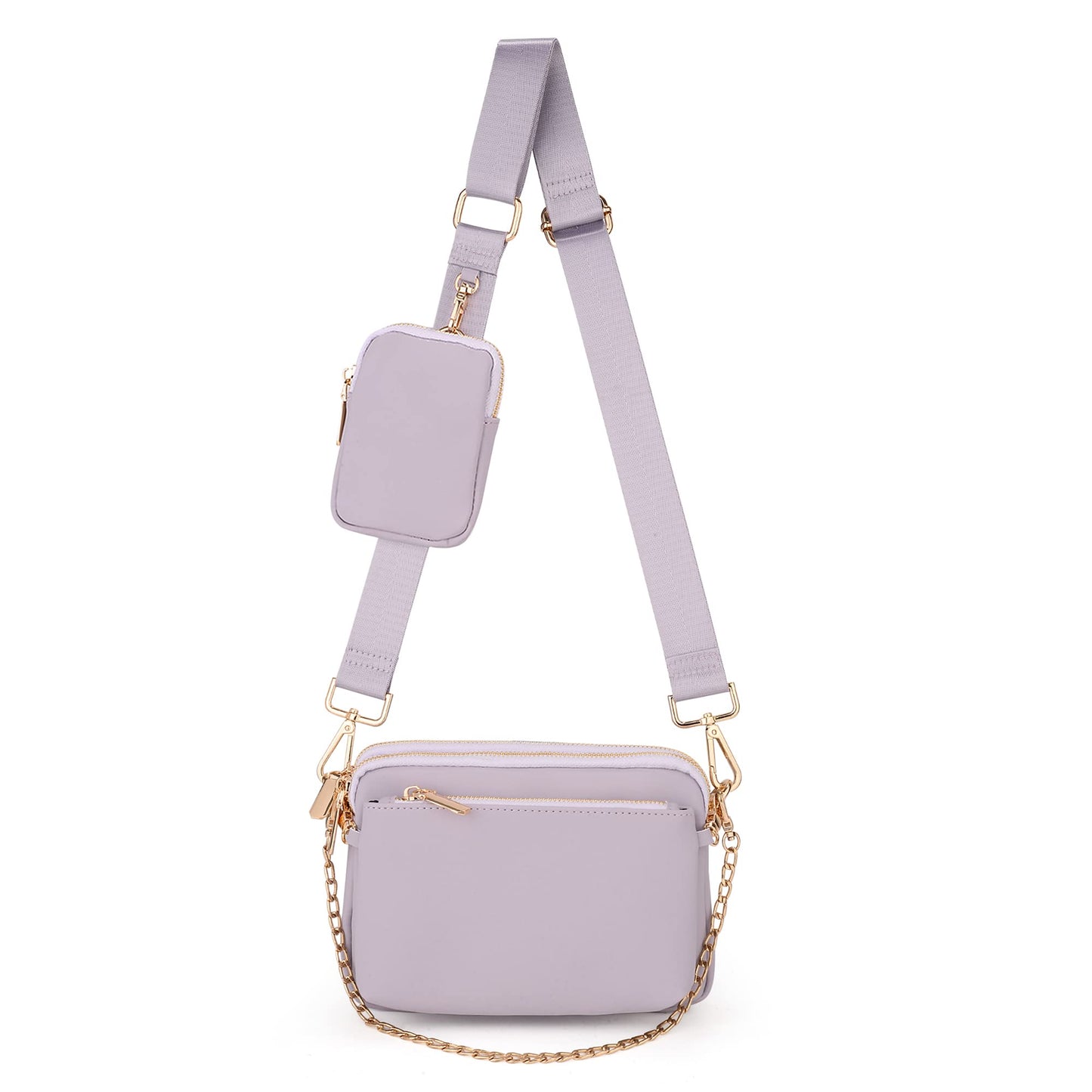 UTO Small Crossbody Bags for Women 3 in 1 Trendy Belt Purse Fashion Designer Mini Cute Sling Fanny Chest Pack