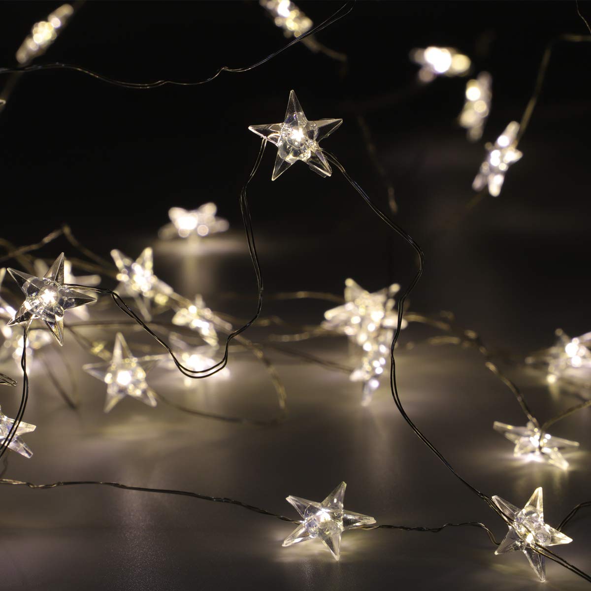 Christmas Fairy Lights 10FT 40LED Star Lights for Bedroom Indoor Battery Operated with Remote Twinkle Twinkle Little Star for Birthday Party Wedding Christmas Home Decoration