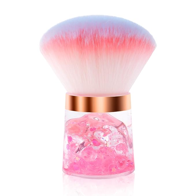 ANGNYA Nail Dust Brush, Round Nail Art Dust Powder Remover Brush