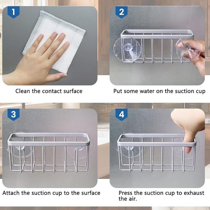 JANE'S CUTIE Kitchen Sink Sponge Holder, Kitchen Sink Sponge Rack, Sink Box