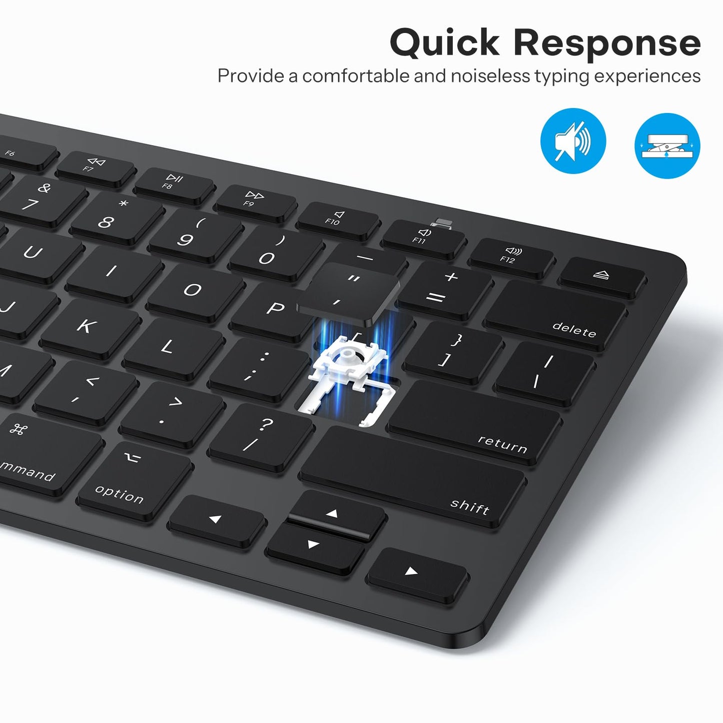 OMOTON Bluetooth Keyboard Compatible with Mac, Compact Wireless Keyboard Compatible with MacBook Pro/Air, iMac, Mac mini/Pro Laptop and PC (Silver)