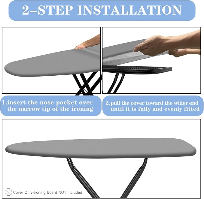 Ironing Board Cover, Full Size Scorch Resistant Padding, Silicone Coating