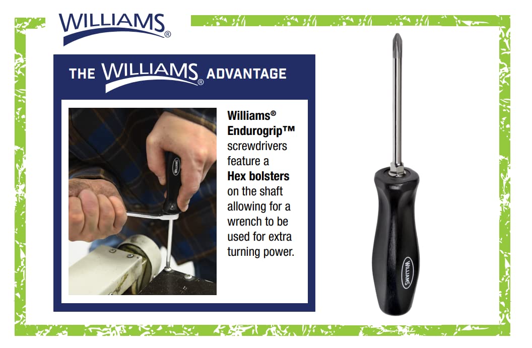 Williams Jhw100P-8Md 8-Piece Endurogrip Mixed Screwdriver Set