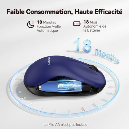 TECKNET Wireless Mouse for Laptop, 2.4G Silent Computer Mouse Quiet Click with 5 DPI Levels,Contoured Grip,Small Portable 30 Months Battery Cordless Mice for PC, Chromebook, Mac - Pink