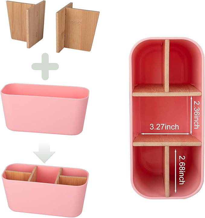 Toothbrush Holders for Bathrooms, Bamboo Tooth Brush Holder