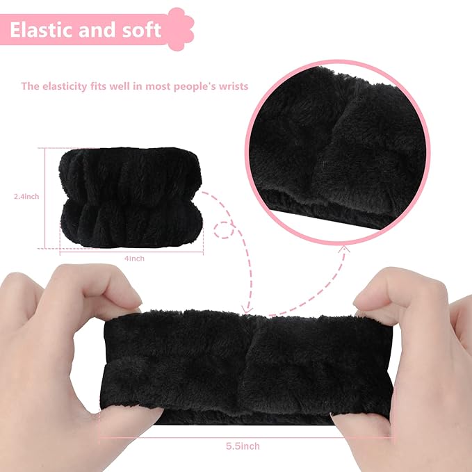 2pcs Wrist Bands for Washing Face, Microfiber Face Washing Wristbands, Arm