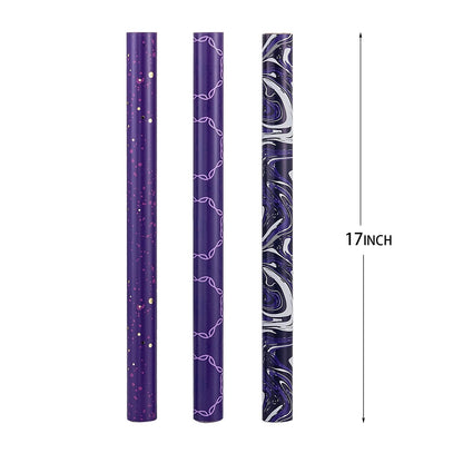 GAKA Wrapping Paper Roll,Purple,3 Different Wrapping Paper Design Suitable for Halloween, Thanksgiving, Christmas,Birthday, Wedding,Graduation Presents Packaging 17 inch X 120 inch Per Roll