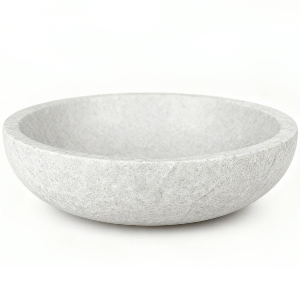 YeasHome White Travertine Bowl, 7.8" Natural Stone Centerpiece for Minimalist Home Decor, Handmade Spa Style Fruit Bowl, Zen Meditation Bowl, Pure Tabletop Sculpture