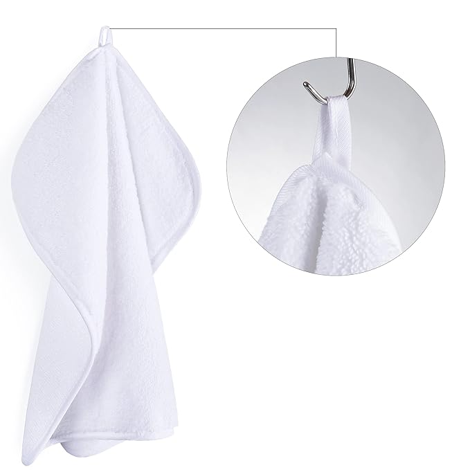 POLYTE Premium Lint Free Microfiber Washcloth Face Towel, 13 x 13 in