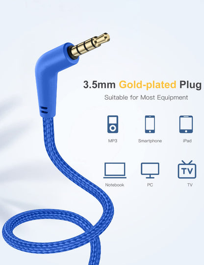 Nabevi Headphones for Kids for School, Kids Headphones with Microphone, Sharing Function, 85dB/94dB Safe Volume Limit, Over Ear Kid Headphone for School, On-line Study, Travel, Glaze Blue