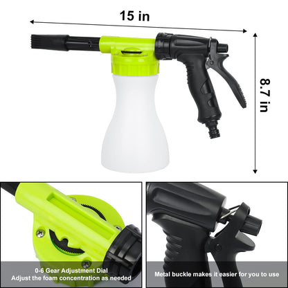 GALAXYER Snow Foam Gun Sprayer, 900ml Adjustable Car Cleaning Lance, Universal Garden Hose Foam Sprayer for Car & House Washing