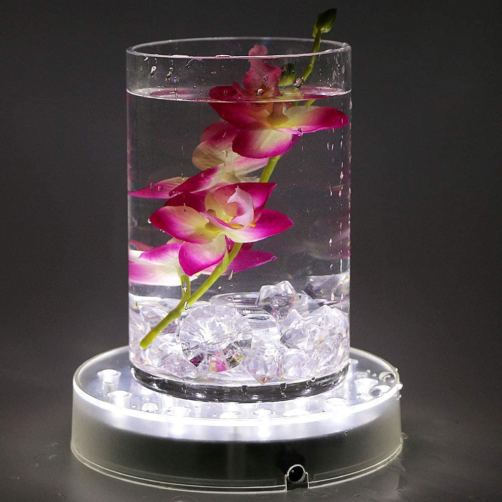 LARDUX Led Light Base - 6 Inch Round Display Pedestal Light Stand Plate Flat for 3D Crystal Cube Glass Art Acrylic Statues - USB Charge or Battery Powered