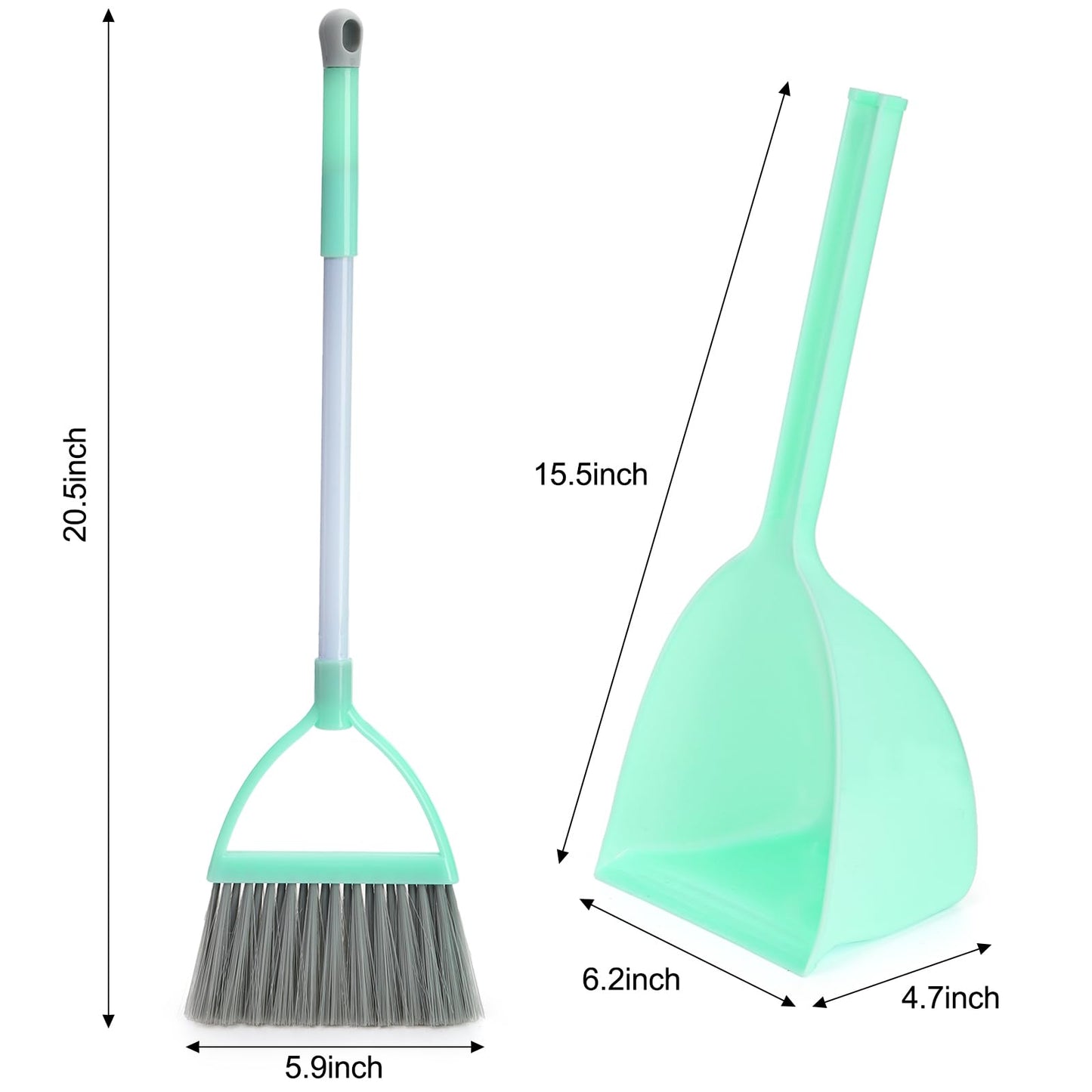 Nicunom Set of 4 Mini Broom with Dustpan for Kids, Children Broom and Dustpan Set Cleaning Set Boys Girls Little Housekeeping Helper Set for Kitchen Bathroom Pet