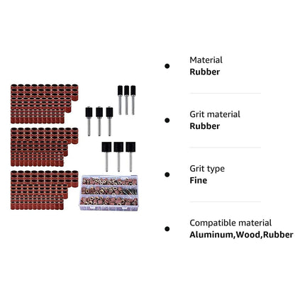 338pcs Sanding Drum Kit with Free Box fits Dremel Includes Rubber Drum Mandrels - 1/2, 3/8 & 1/4"#21-MST