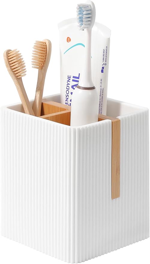 rejomiik Toothbrush Holders for Bathrooms Countertop, 3 Slots Electric Tooth