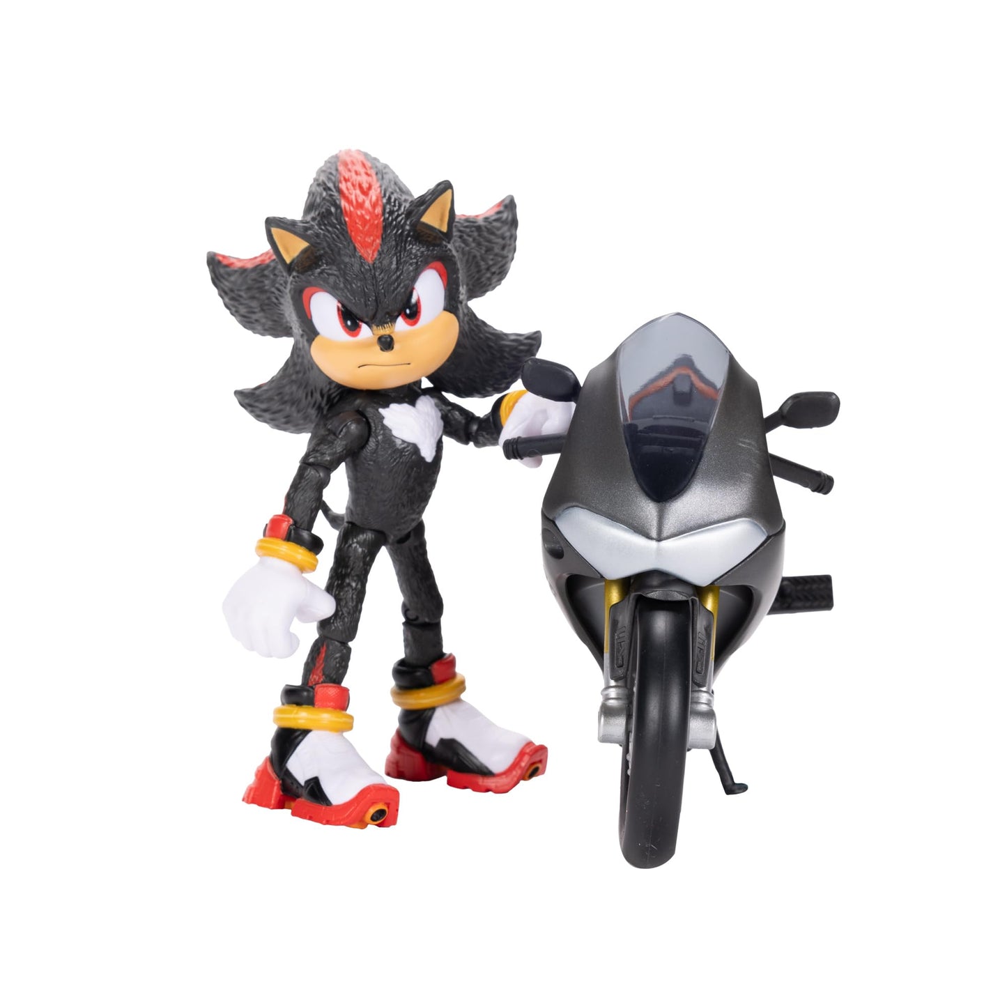 Sonic 3 MOVIE Sonic the Hedgehog Shadow Figure & Motorcycle by Jakks Pacific, Officially Licensed Movie Collectible, Stands 5” / 12.7 cm Tall, Premium Action Figure, Suggested for Ages 3+