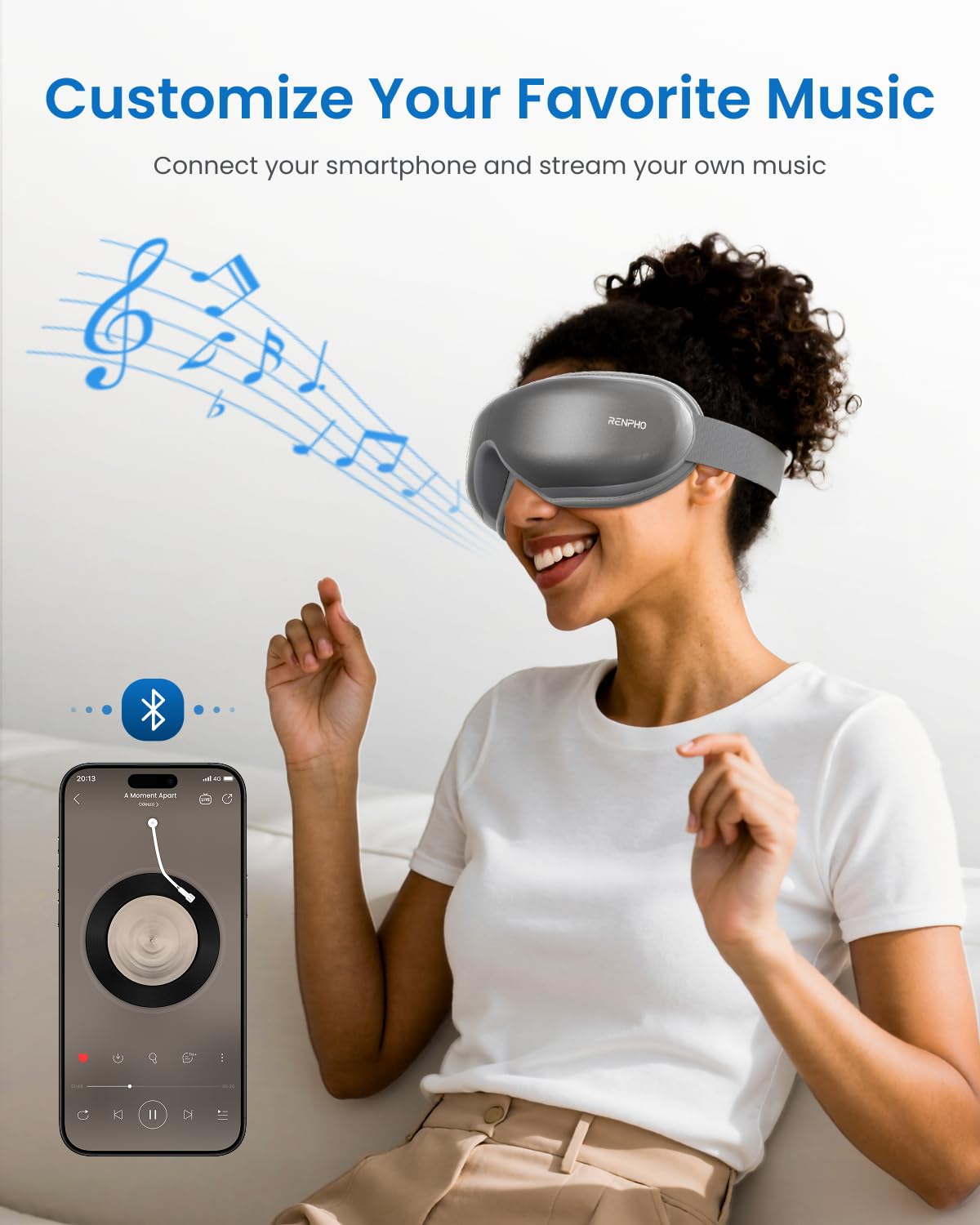 RENPHO Eye Massager with Heat, Valentines Day Gifts for Her Him Birthday Gifts for Women Mom, FSA Eligible HSA Eye Mask for Migraine,Sleep Mask for Dry Eyes Relax, Handheld Massager Eyeris 1