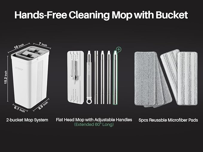 JOYMOOP Mop and Bucket with Wringer Set, Wet Dry Mops