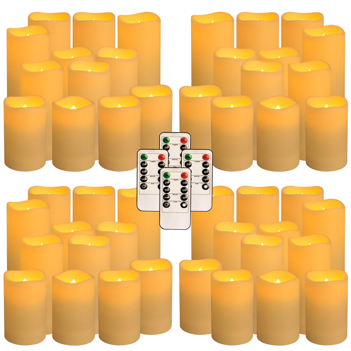 fclayvts 48-Pack LED Flameless Candles with Remote Control - Perfect for Home, Parties, and Special Occasions - Create a Magical Ambiance Effortlessly(Three Sizes)