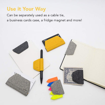 LHiDS Magnetic Business Portfolio Lite Resume Padfolio Organizer with Clipboard, Paper Clip, Writing Pad, Pen/Card Holder, Magnetic Closure for Work, School and More (Grey, A4/Letter)