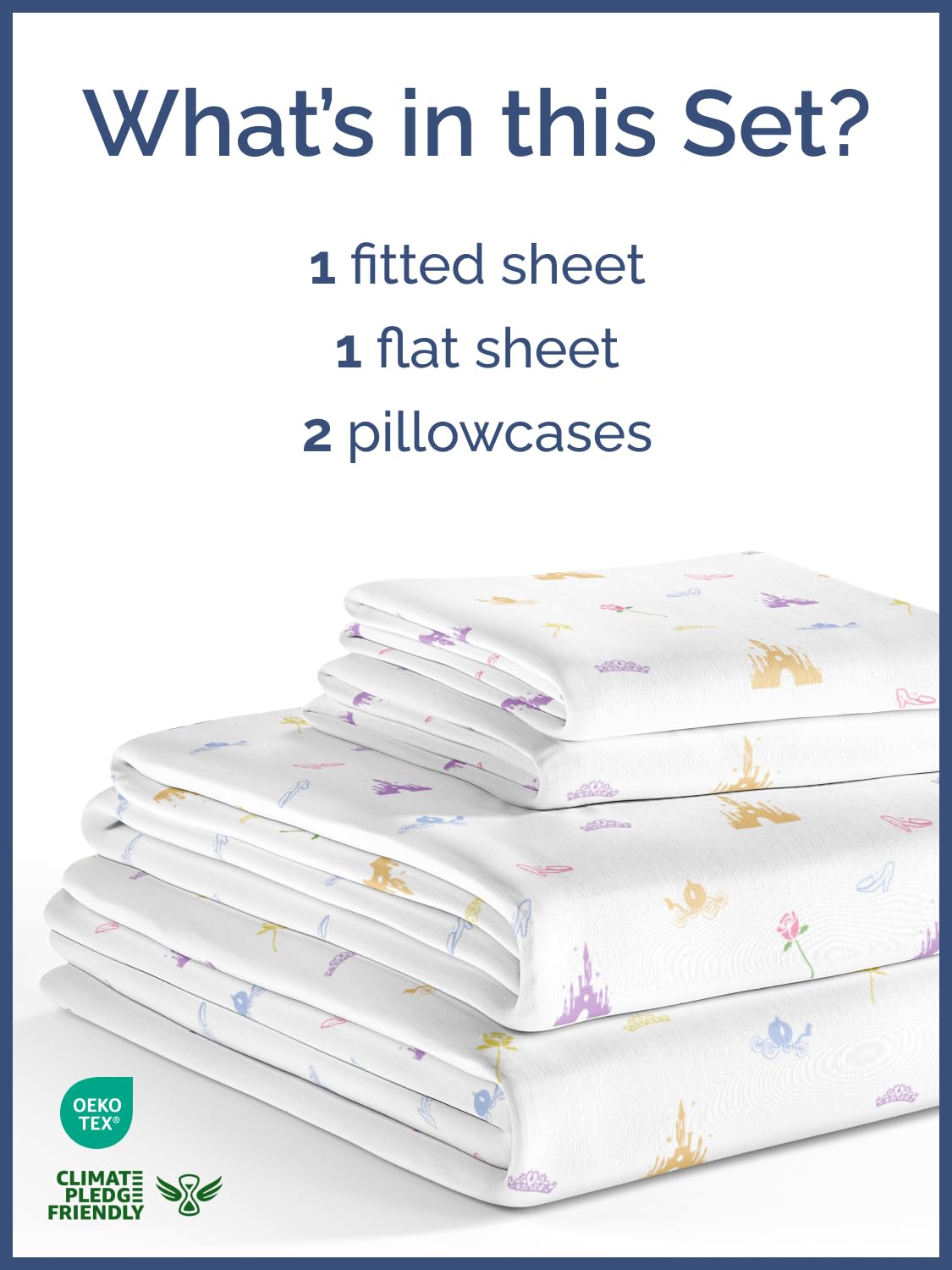 Kids Full Size Bed Sheet Set - 4 Piece Kids Loft Bed Sheets - Princess Castle Themed Bedding - Soft, Cute and Cozy - Breathable and Machine Washable - Rose Bed Set for Boys, Girls, Teens & Toddlers