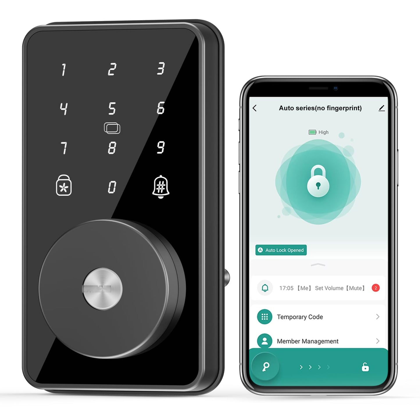 Smart Lock, 4-in-1 Keyless Entry Door Lock for Front Door, Digital Door Lock with Keypad, Bluetooth Smart Deadbolt, App Control