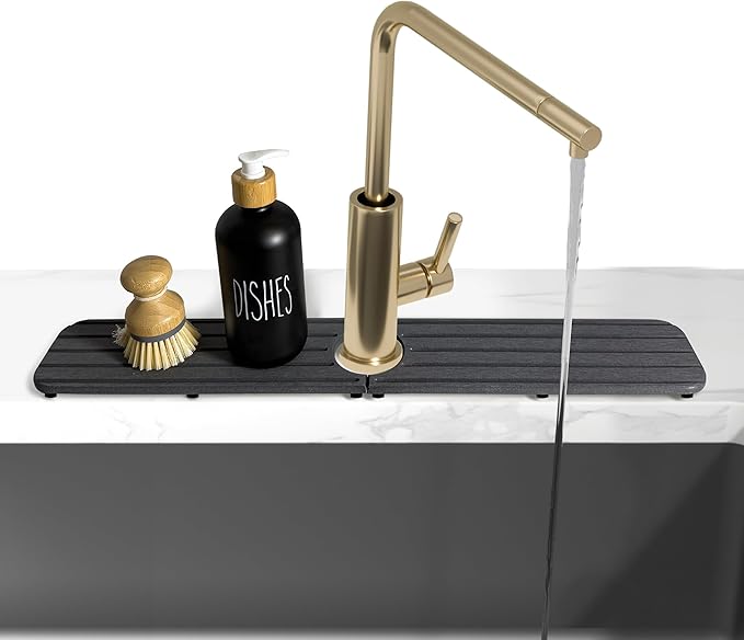 23.6inch x 4inch Kitchen Sink Faucet Mat, Water Absorbing Stone Faucet Splash