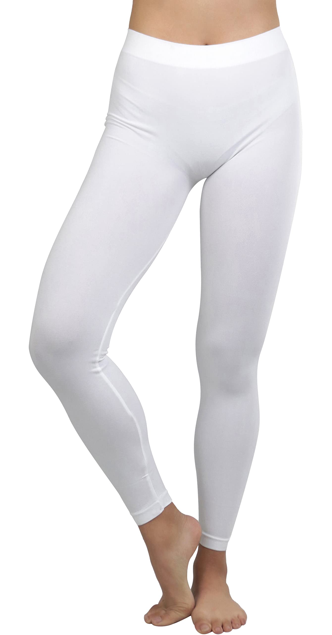 ToBeInStyle Women's Seamless Ankle Length Leggings - White - One Size Regular