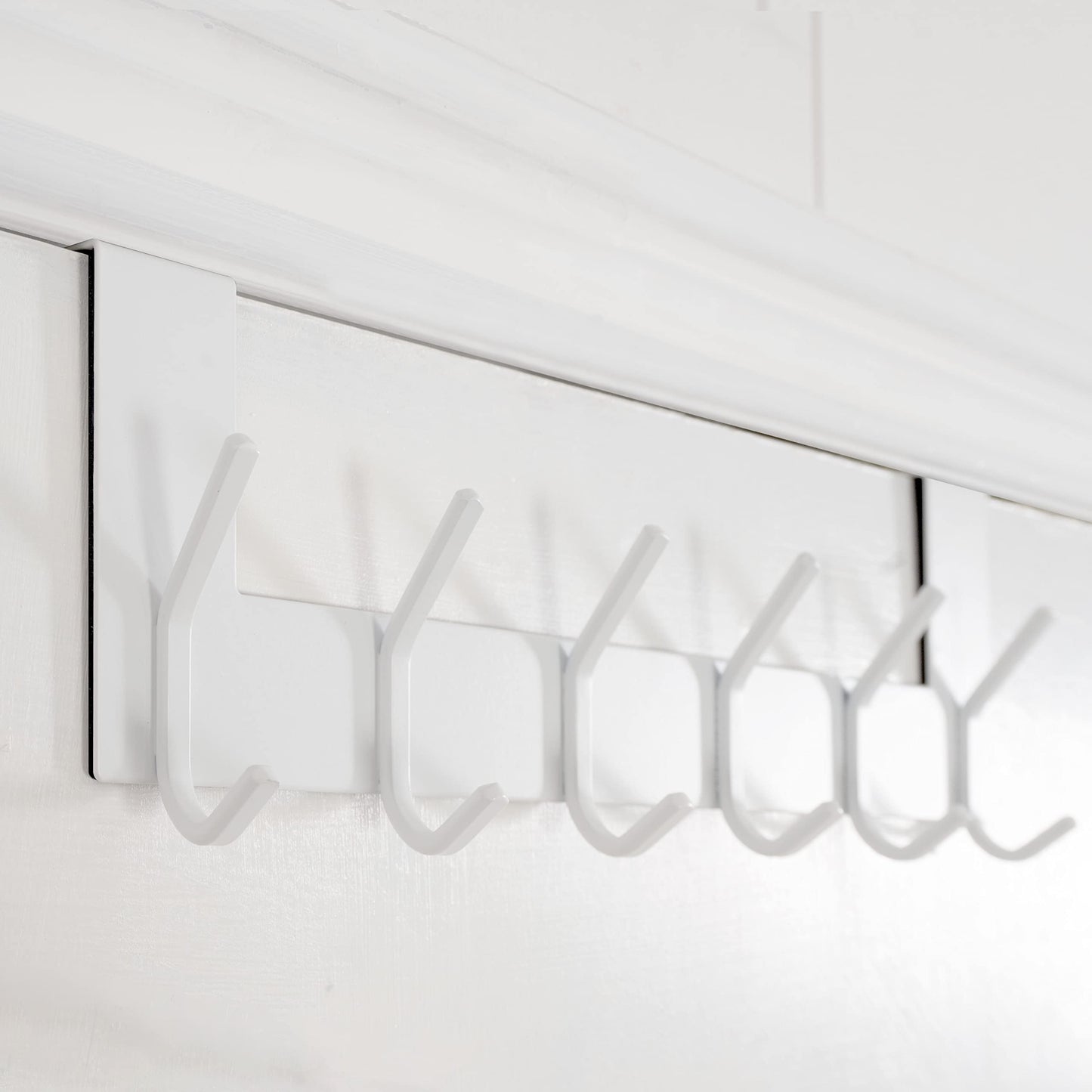 WEBI Over the Door Hooks,Over Door Towel Rack,Door Hanger,Door Coat Hanger,Over the Door Coat Rack,Door Hooks for Hanging Clothes,Back of Door,White