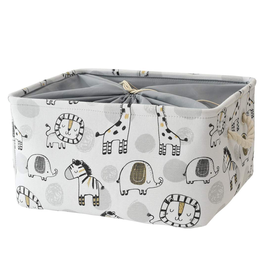 INough Toy Baskets Toys Organizer Kids Storage Basket, Baby Room Decor Giraffe Laundry Baskets with Drawstring Mothers Day Gifts Basket for Kid's Room (Giraffe, Large)
