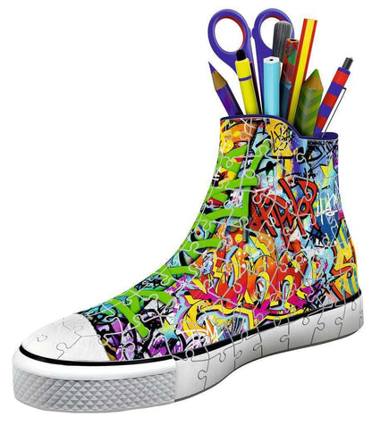 Ravensburger Graffiti Shoe 3D Jigsaw Puzzle for Kids Age 8 Years Up - 108 Pieces Pencil Pot - No Glue Required