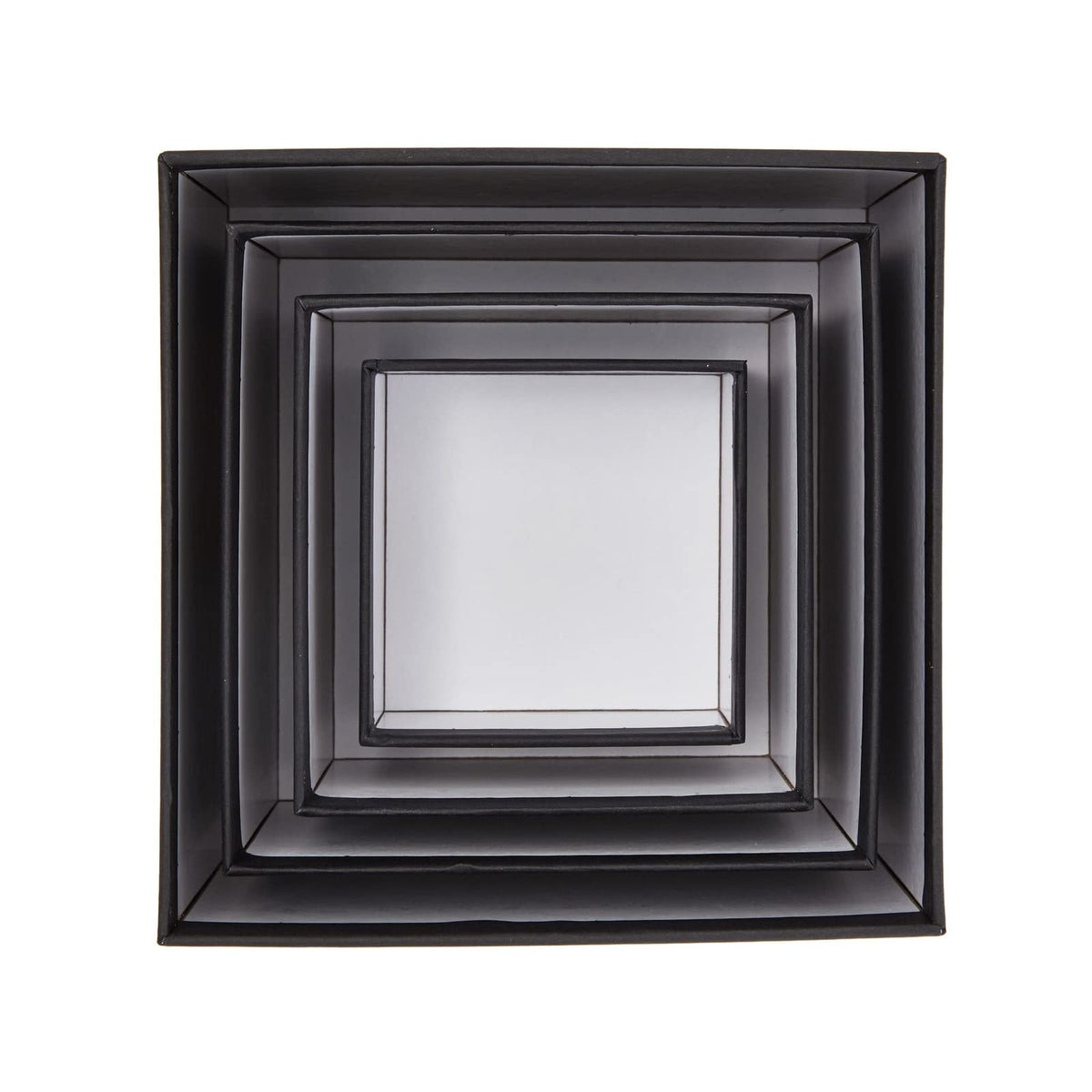 Stockroom Plus 4-Pack Square Nesting Boxes with Lids - Assorted Sizes, 6.5 to 3.5 in - Black - Space-Saving Stacking & Nesting Gift Box Set