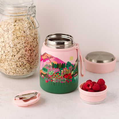 SHO Food Flask - Vacuum Insulated, Double Walled Stainless Steel Food Flask & Food Container - 10 Hours Hot & 20 Hours Cold - 530ml 800ml - BPA Free (Dusty Rose, 530ml)